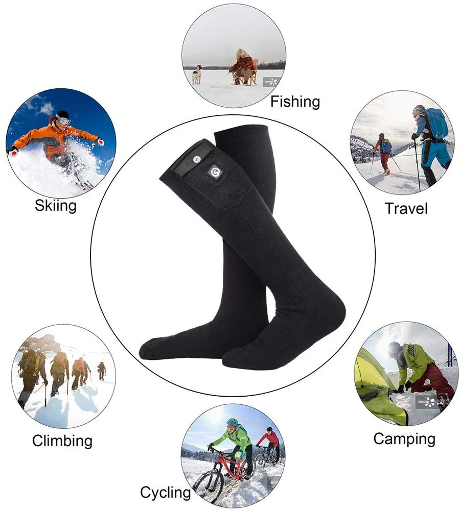 Savior Heated Socks | 7.4V Battery Unisex Foot Warmer Heated Ski Socks Black - Image 6