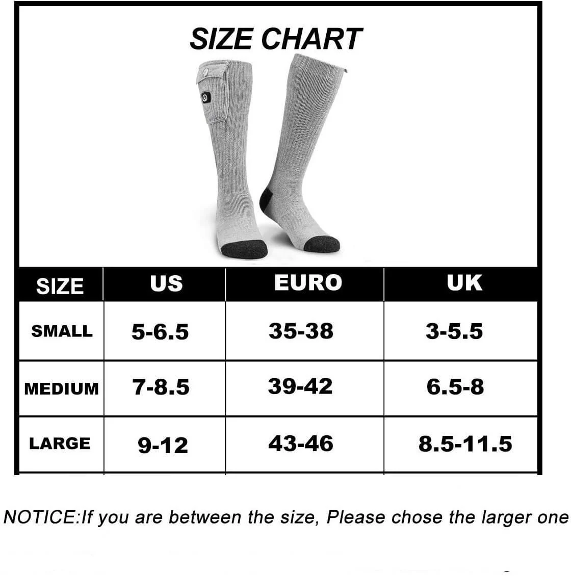 Savior Heated Socks | 7.4V Rechargeable Battery Operated Heated Socks Gray - Image 3